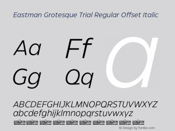 Eastman Grt Trial Offset Ita Version 1.001;hotconv 1.0.109;makeotfexe 2.5.65596图片样张