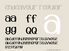 Endeavour Version 1.002; Font Sample