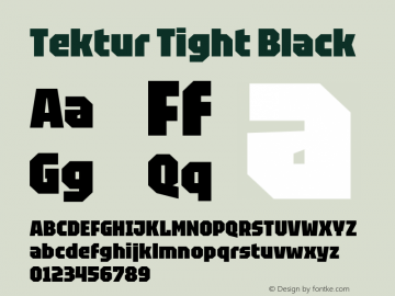 Tektur Tight Black Version 1.001; ttfautohint (v1.8.3) Font Sample