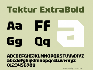 Tektur ExtraBold Version 1.001; ttfautohint (v1.8.3) Font Sample