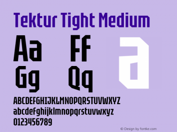 Tektur Tight Medium Version 1.001; ttfautohint (v1.8.3) Font Sample