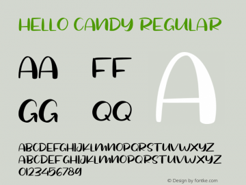 HelloCandy Version 1.00;October 30, 2020;FontCreator 12.0.0.2567 64-bit图片样张