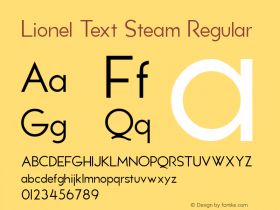 Lionel Text Steam Regular Macromedia Fontographer 4.1.3 7/11/01 Font Sample