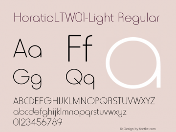 Horatio LT W01 Light Version 1.01 Font Sample