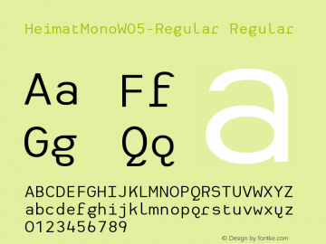 Heimat Mono W05 Regular Version 1.00 Font Sample