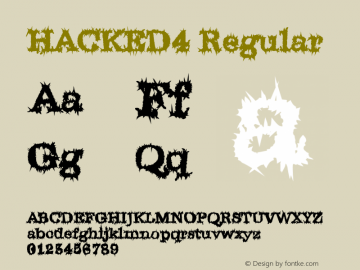 HACKED4 Regular 12 JUL 89 Font Sample