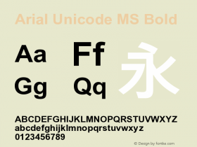 Arial Unicode MS Bold Version 1.00图片样张
