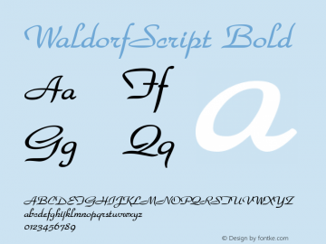 WaldorfScript Bold Rev. 003.000 Font Sample