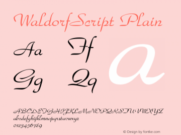 WaldorfScript Plain Rev. 003.000 Font Sample