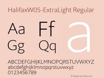 Halifax W05 ExtraLight Version 1.00图片样张