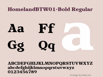 Homeland BT W01 Bold Version 1.00图片样张