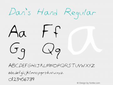 Dan's Hand Regular 2 Font Sample