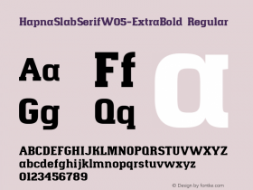 Hapna Slab Serif W05 ExtraBold Version 1.10 Font Sample