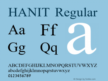 HANIT Regular Version 1.00图片样张