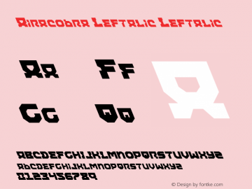 Airacobra Leftalic Leftalic 001.000 Font Sample