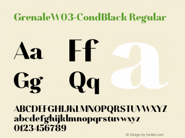 Grenale W03 Cond Black Version 1.00 Font Sample