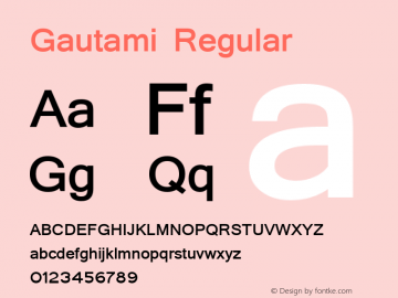 Gautami Regular Version 5.02 Font Sample