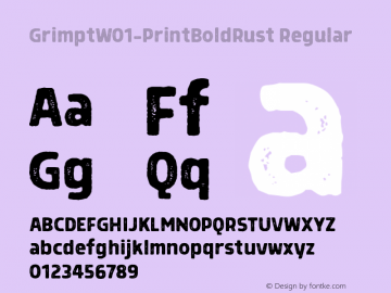 Grimpt W01 Print Bold Rust Version 1.00 Font Sample