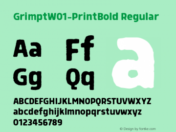 Grimpt W01 Print Bold Version 1.00 Font Sample