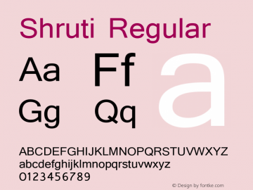 Shruti Regular Version 5.94 Font Sample