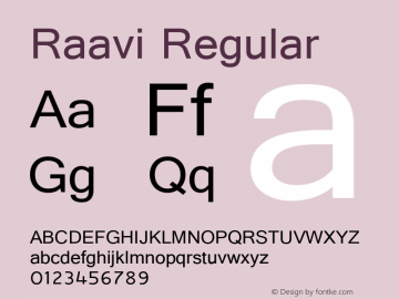 Raavi Regular Version 5.01图片样张
