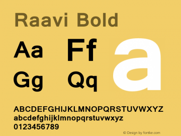 Raavi Bold Version 5.94图片样张