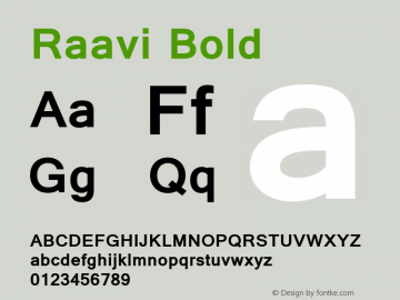 Raavi Bold Version 6.00图片样张