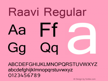 Raavi Regular Version 6.90图片样张