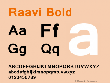 Raavi Bold Version 6.90图片样张
