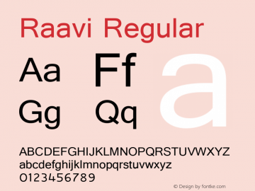 Raavi Regular Version 6.90图片样张