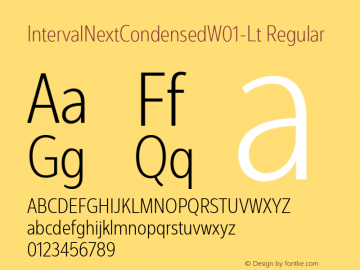 Interval Next Condensed W01 Lt Version 1.00 Font Sample