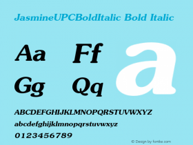 JasmineUPC Bold Italic Version 5.2图片样张