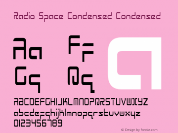 Radio Space Condensed Condensed 2 Font Sample
