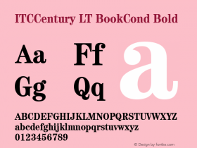 ITCCentury LT BookCond Bold Version 6.1; 2002 Font Sample