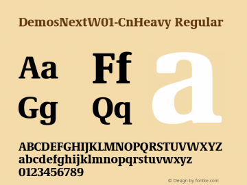 Demos Next W01 Cn Heavy Version 1.00 Font Sample