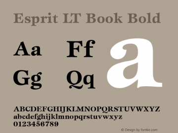 Esprit LT Book Bold Version 6.1; 2002图片样张