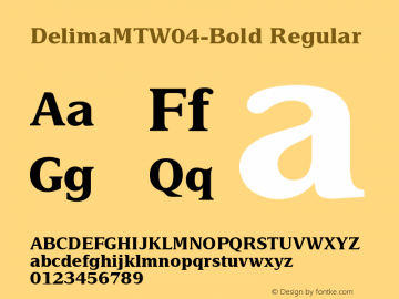 Delima MT W04 Bold Version 1.00 Font Sample