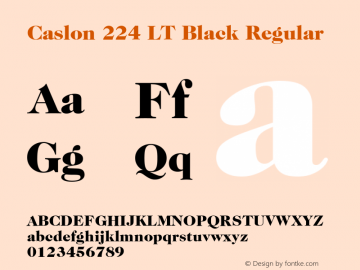 Caslon 224 LT Black Regular Version 6.1; 2002图片样张