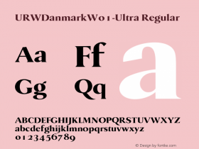 URW Danmark W01 Ultra Version 1.00 Font Sample