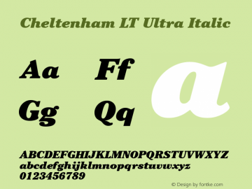 Cheltenham LT Ultra Italic Version 6.1; 2002图片样张