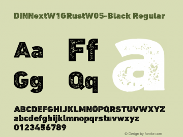 DIN Next W1G Rust W05 Black Version 1.40 Font Sample