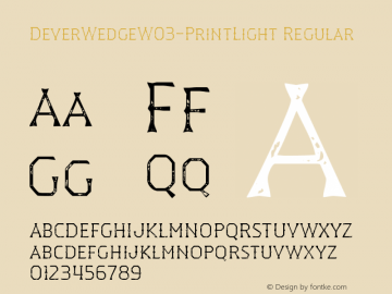 Dever Wedge W03 Print Light Version 1.00 Font Sample