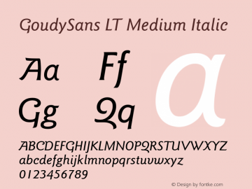 GoudySans LT Medium Italic Version 6.1; 2002图片样张