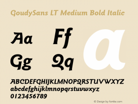 GoudySans LT Medium Bold Italic Version 6.1; 2002图片样张