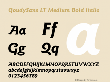 GoudySans LT Medium Bold Italic Version 6.1; 2002图片样张