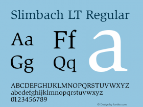 Slimbach LT Regular Version 6.1; 2002图片样张