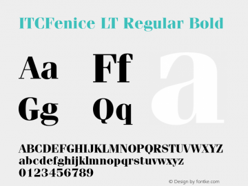 ITCFenice LT Regular Bold Version 6.1; 2002图片样张