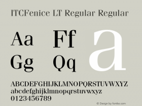 ITCFenice LT Regular Regular Version 6.1; 2002 Font Sample