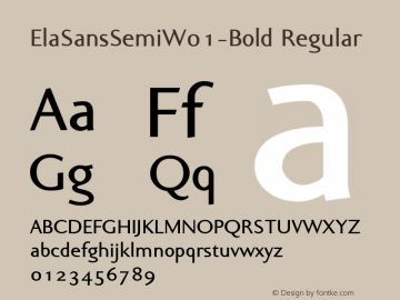 Ela Sans Semi W01 Bold Version 1.1图片样张