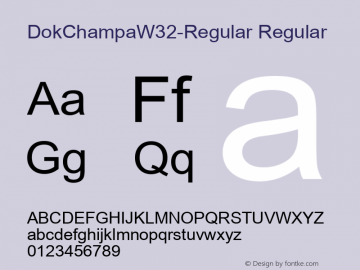 DokChampa W32 Regular Version 1.1 Font Sample